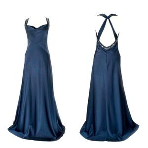 BCBGMaxazria satin beaded dress size 2